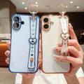 16 Case - Luxury Heart Design with Adjustable Wristband, Kickstand & Loop