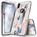 Designed for iPhone Xr Phone Case, Rose Gold | with Tempered Glass Screen Protec