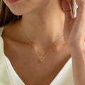 Gold Heart Necklace for women, Cute Necklaces for Mother's Day Gifts, 14k Gold P