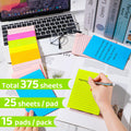 Lined Sticky Notes 4x6 in Post, 7 Bright Colors with Lines Self-Stick Note