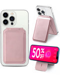 Wallet & Stand — Slim Vegan Leather Card Holder with N52 Magnets for iPhone 17/1