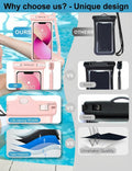 3D Waterproof Phone Pouch with Lanyard,Premium TPU100FT Deep Waterproof Phone Ca