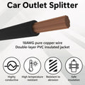 Cigarette Lighter Adapter, 1 To 2 Car Cigarette Lighters Splitter 2 Socket, 18Aw