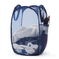 Pop-Up Laundry Basket — Mesh Hamper with Handles & Side Pocket for Dorm, Bathroo