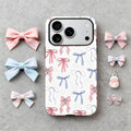 iPhone 16 Case, Cute Bow Ribbon Phone Case for Women Girl, Aesthetic Shockpr