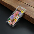 15 Plus Clear Case,Aesthetic Floral Phone Case with Pressed Real Flowers