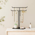 Necklace Stand: Black Metal Necklace Organizer for Home Decor