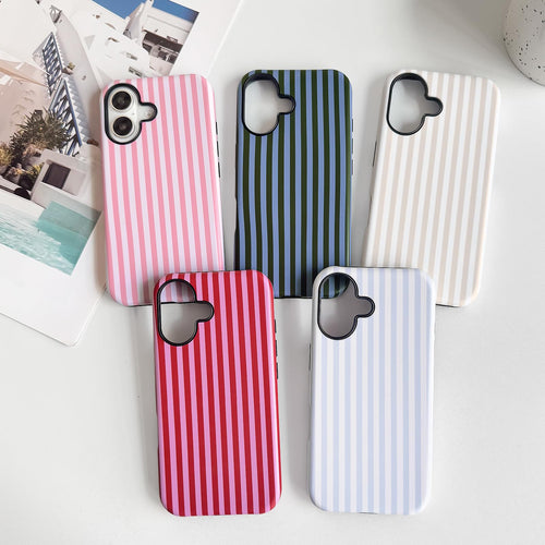 17 Case Matte Cute Vertical Stripes For Women Girls Men Boy Striped Pattern Hybr
