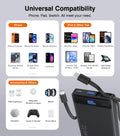 Slim Power Bank w/ Built-In Cables – 22.5W PD Fast Charger for iPhone & Samsung