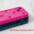 15 Case, Cute for Women Girls Ribbon Bow Pattern Glitter Aesthetic Sh