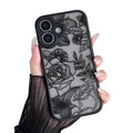 iPhone 16 Case, Floral Rose Cute Phone Case for Women Girls Aesthetic Patter