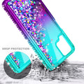 Compatible with Samsung Galaxy A42-5G Phone Case, Aqua/Purple | Sparkly Glitter