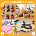 12Pcs Sliver Stainless Steel Chip Clips for Food Packages, Metal Kitc
