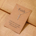 Cross Necklace for Women Faith Cross Pendant Necklace Stainless Steel Faith Reli