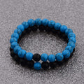 CNLQ Long Distance Bracelets For Lovers Couples Matching Gift Matte Agate 8mm Be