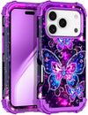Iphone 17 Pro Case,Three Layer Heavy Duty Shockproof Protection Hard Plastic Bum
