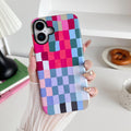 & Colorful Checkered iPhone 16 Case (6.1") - Shockproof & Stylish Protection