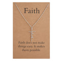 Cross Necklace for Women Faith Cross Pendant Necklace Stainless Steel Faith Reli