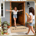 Woven Jute Braided Rug 30"x17" Welcome Front Door Mat with Non-Slip Backing for