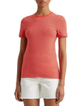 Lauren Ralph Lauren Striped Stretch Cotton Tee in Orange
