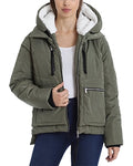 Bagatelle Zippered Pocketed Utility Faux Fur Water Resistant Jacket, Size Medium