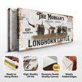 Personalized Long Horn Cattle Sign II