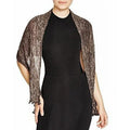 Aqua Shimmering  Crinkle Silk Blend Evening Wrap