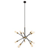 Elegant Lighting Axel 10 Light Chandelier in Black and Brass