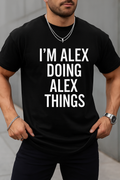 Men's I'm Alex Print, Summer Daily Outdoor T-shirt, Size 2XL