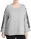 Seven7 Plus Size WomensFrench Terry Bell Sleeve Sweatshirt, Size 1X - Grey