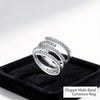 Cubic Zirconia 5 Row Bypass Ring in Silver Plate, Size 5