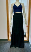 B Darlin Juniors 2-PC. Lace-Back Slit Gown ? Navy/Black Size 13/14