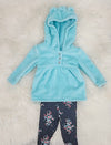Carter's Baby Girls 2-Pc. Faux-Velboa Hoodie & Print Leggings