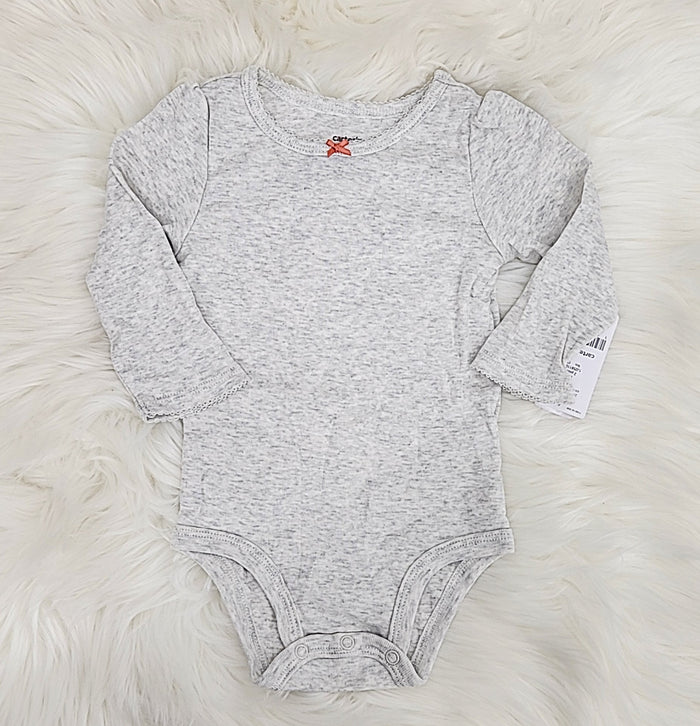 Carters Baby Girl Long Sleeve Bodysuit - 9M/Gray