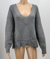Ugg Womens Alva Deep V-Neck Sweater Cotton Blend in Grey, Size Small