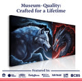 3D Dragon and Wolf Wall Art