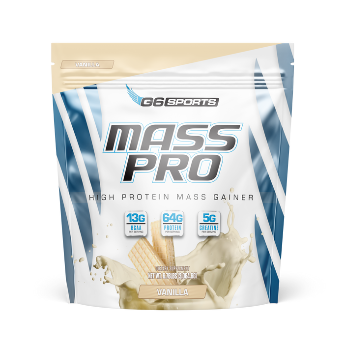 G6 Sports Mass Pro High Protein Mass Gainer — Vanilla, 14 Servings