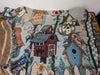 Birdhouse Scene Tapestry Throw from Unbranded - 1990s Textiles (Cotton Throw Blanket, Country, Cottage, Traditional, Blue, Green, Brown, Red, White)