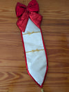 Satin Card Holder from Unknown -  Holiday Decor (Satin, Fabric Wall Hanging / Card Holder, Traditional, Glam, Red, White, Gold)