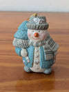 Snowman with Tree Ornament from Unknown -  Holiday Decor (Resin, Glitter Christmas Ornament, Christmas, Holiday, Traditional, Blue, Grey, White)