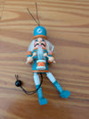 Miami Dolphins Nutcracker Ornament from Unknown -  Ornaments (Wood, Faux Fur Ornament, Sports-themed, Teal, Orange, White)