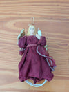 Burgundy Angel Ornament from Unknown -  Ornaments (Fabric, Porcelain Ornament / Tree Topper, Traditional, Victorian, Burgundy, Gold, Cream)