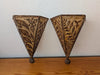 Pyrography Wall Pockets from Unknown -  Wall Decor (Parchment or Hide, Wood Wall Pockets / Sconces, Bohemian, Rustic, Folk Art, Tan, Brown)