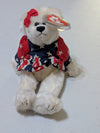 Franny the Bear - Ty Beanie Baby (White, Red, Blue, 1993 , Plush Toy, MWMT, Stuffed Animal, Vintage, Retired, Plushie)