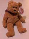 Curly the Bear - Ty Beanie Baby (Brown, 1996, Plush Toy, MWMT, Stuffed Animal, Vintage, Retired, Plushie)