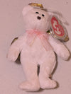 Angel the Bear - Ty Jingle Beanie (White, Gold, Pink, 2000, Plush Toy, Stuffed Animal, MWMT, Vintage, Retired)