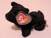Clubby II the Bear - Ty Beanie Baby (Black, 1999, Plushie, Toy, Stuffed Animal, MWMT, Vintage, Retired)