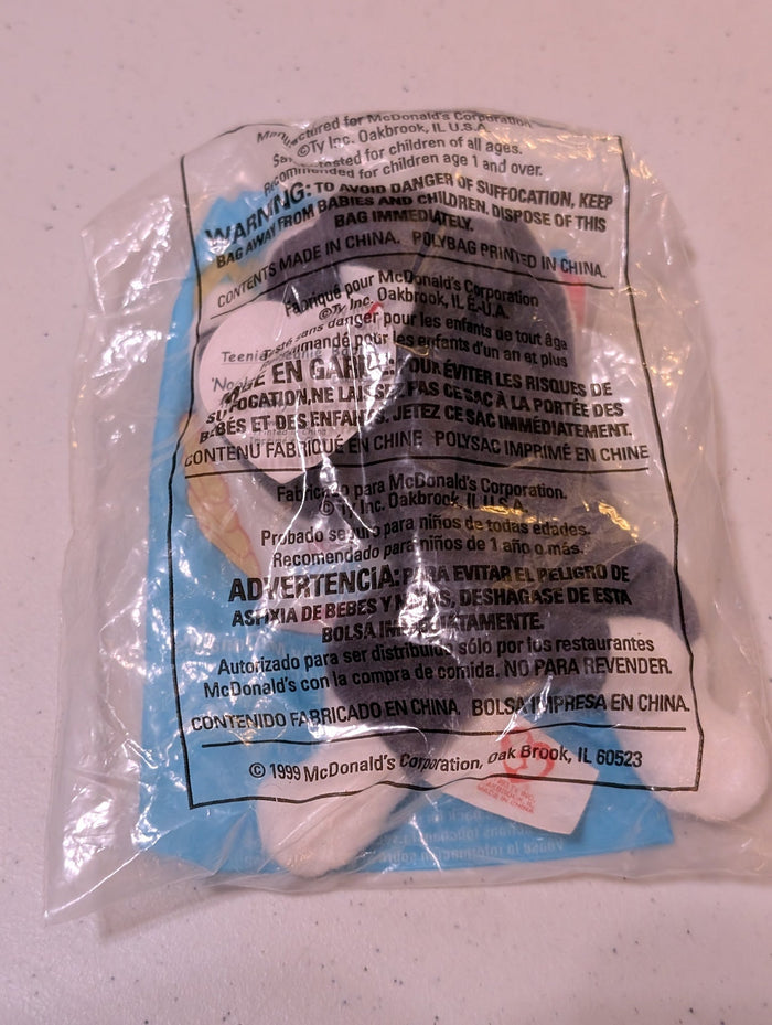 Waddle - McDonald's / Ty Teenie Beanie Baby (Black, White, Yellow, 1995, Plush Toy, Vintage, Stuffed Animal, Retired)