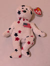 Stars the Bear - Ty Beanie Baby (White, Red, Blue, 2002, MWMT, Plush, Toy, Stuffed Animal, Vintage, Retired)