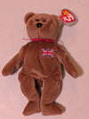 Britannia the Bear - Ty Beanie Baby (Brown, 1997, MWMT, Plush, Toy, Stuffed Animal, Vintage, Retired)